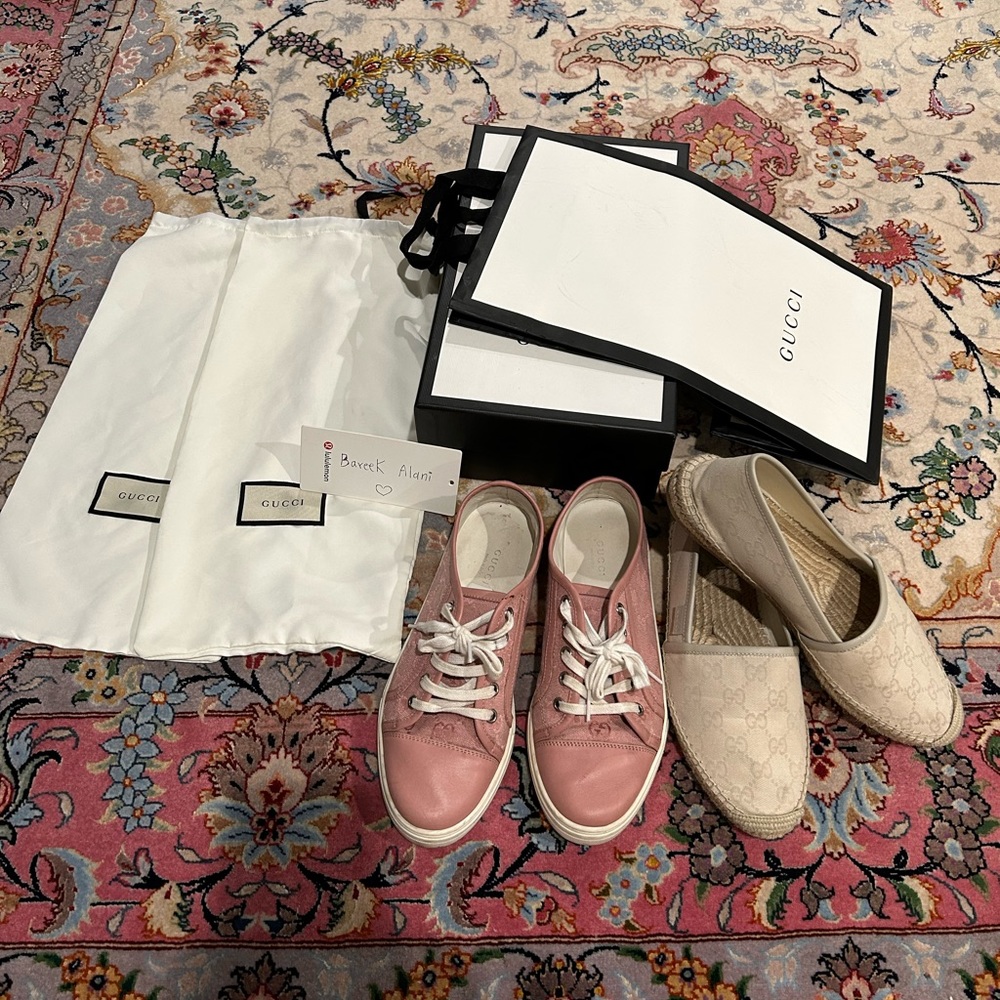 2 pairs of Gucci sneakers & espadrilles size 8.5-9 US both for 600$